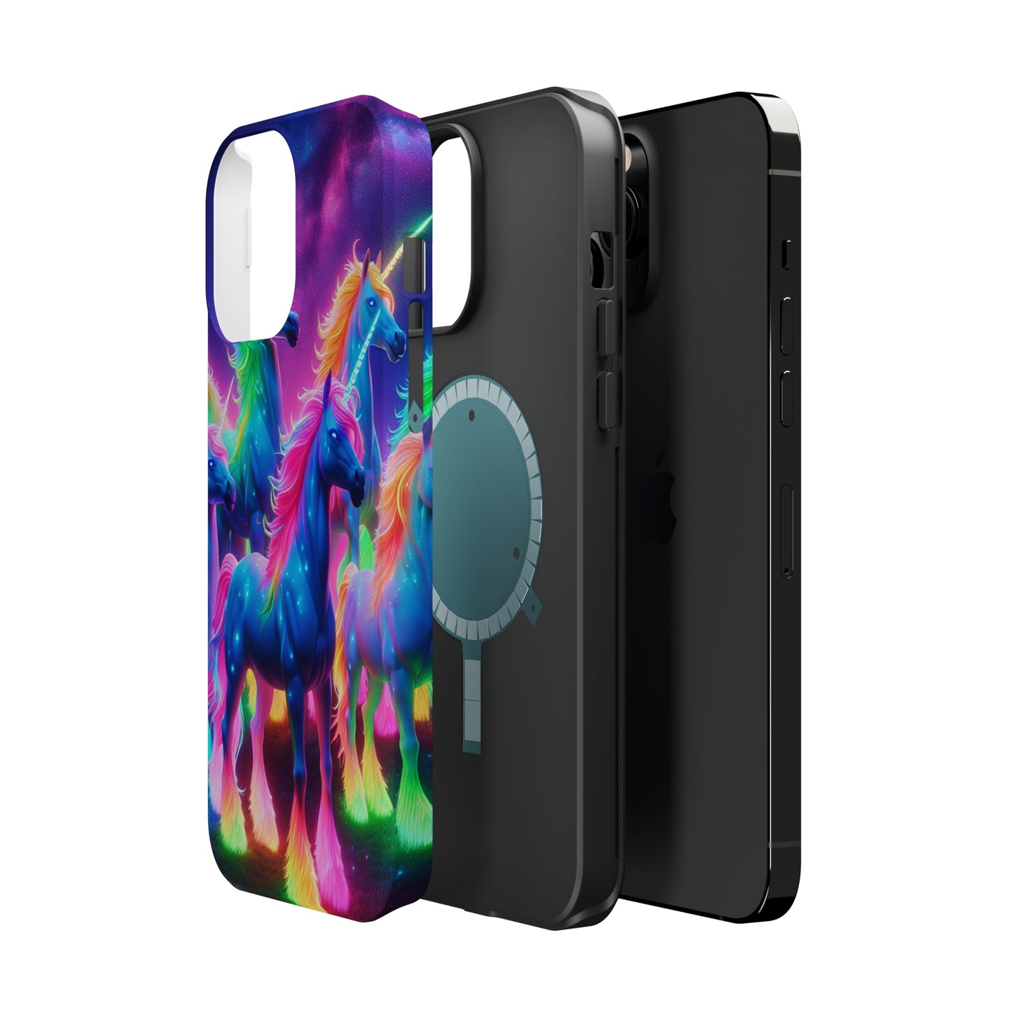 Neon Unicorn Congregation Neon Unicorns Premium Art Magsafe Magnet Tough IPhone 13 14 15 Pro Plus Max and Mini in Matte and Glossy Phone cases