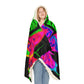 "Butterfly Illuminations" - NEON Butterflies Art Hooded Snuggle Blanket
