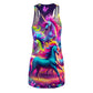 "Neon Dream Carnival" Neon Unicorns Racerback Dress