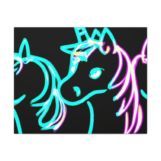 "Neon Unicorn Carnival" NEON Unicorns Art Canvas