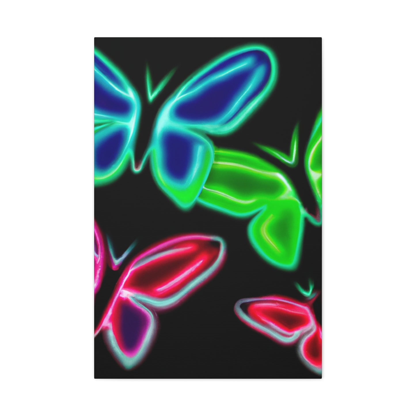 Neon Butterflies Cascade. Neon Butterflies  Art Canvas