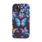 "Neon Butterflies in the Night Sky" Neon Butterflies Premium Art Magsafe Magnet Tough IPhone 13 14 15 Pro Plus Max and Mini in Matte and Glossy Phone cases