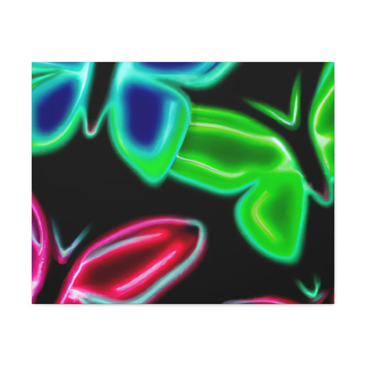 Neon Butterflies Cascade. Neon Butterflies  Art Canvas