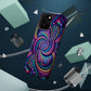 Cosmic Quasar Dreams. Neon Trippy Infinity Patterns Premium Art Magsafe Magnet Tough IPhone 13 14 15 Pro Plus Max and Mini in Matte and Glossy Phone cases