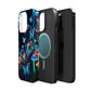 "Neon Dreamscape" Neon Butterflies and Mushrooms Premium Art Magsafe Magnet Tough IPhone 13 14 15 Pro Plus Max and Mini in Matte and Glossy Phone cases