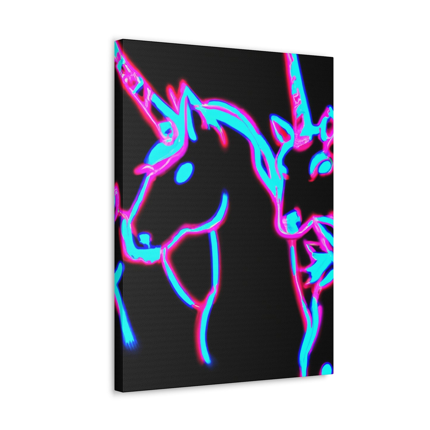 Vibrant Neon Dreamscape NEON Unicorns Art Canvas
