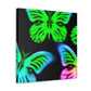 "Neon Dreamweavers". Neon Butterflies  Art Canvas