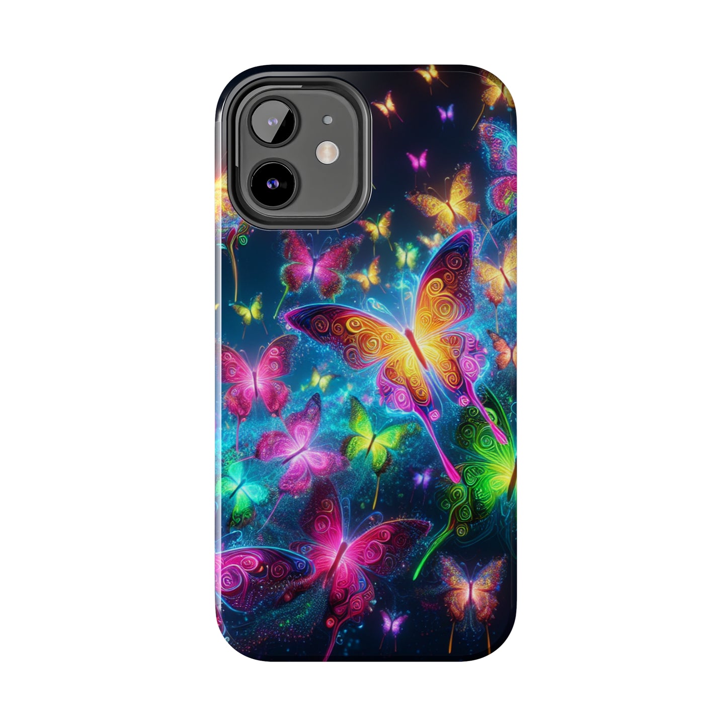 Neon Butterflies In Flight. NEON Butterflies Tough Phone Case