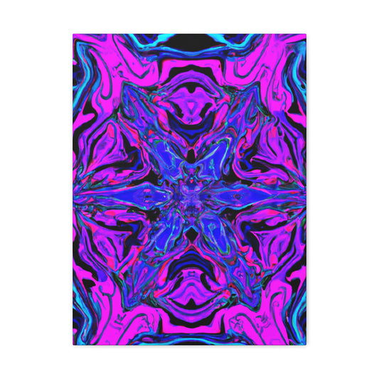 Vivid Trancendent Neon Dimensions. Trippy Infinity Patterns Art Canvas