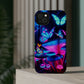 Neon Fantasy Garden Neon Butterflies and Mushrooms Premium Art Magsafe Magnet Tough IPhone 13 14 15 Pro Plus Max and Mini in Matte and Glossy Phone cases