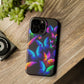 "Vibrant Neon Flutter" Neon Butterflies Premium Art Magsafe Magnet Tough IPhone 13 14 15 Pro Plus Max and Mini in Matte and Glossy Phone cases