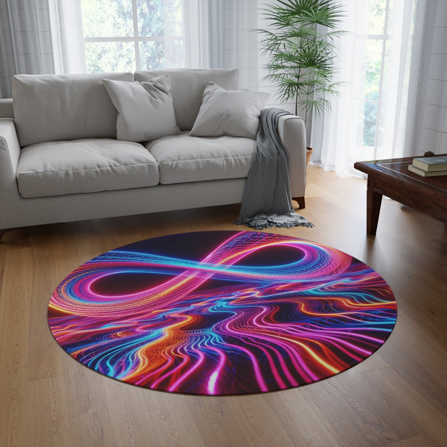 Starlit Mystic Vortex Infinity Patterns Round Rug