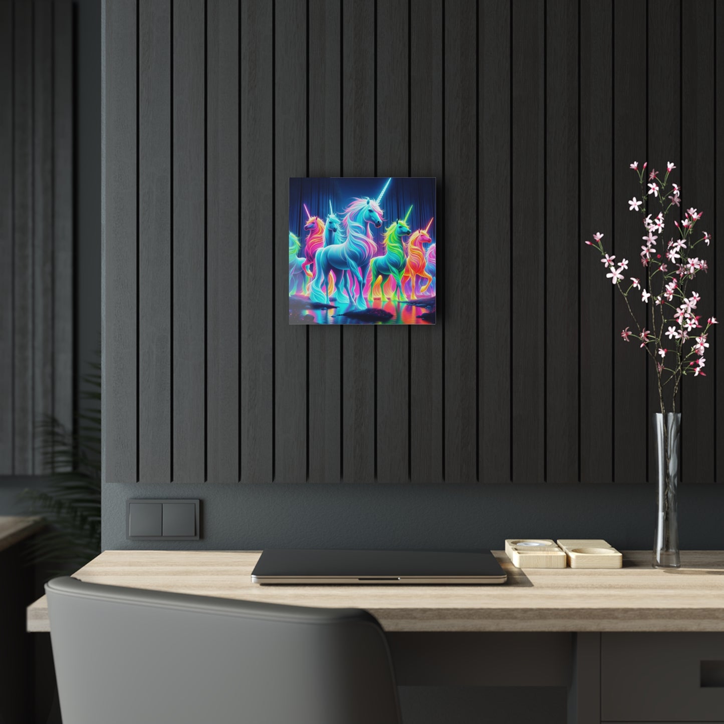 Neon Mystical Unicorns NEON Unocrons Art 1/4" Glossy Acrylic Art