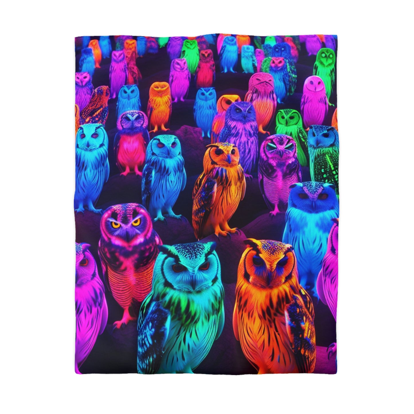 Giovanni di Guido - NEON Owls Microfiber Duvet Cover
