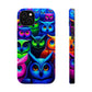 Neon Owlish Delight. Neon Owls Premium Art Magsafe Magnet Tough IPhone 13 14 15 Pro Plus Max and Mini in Matte and Glossy Phone cases