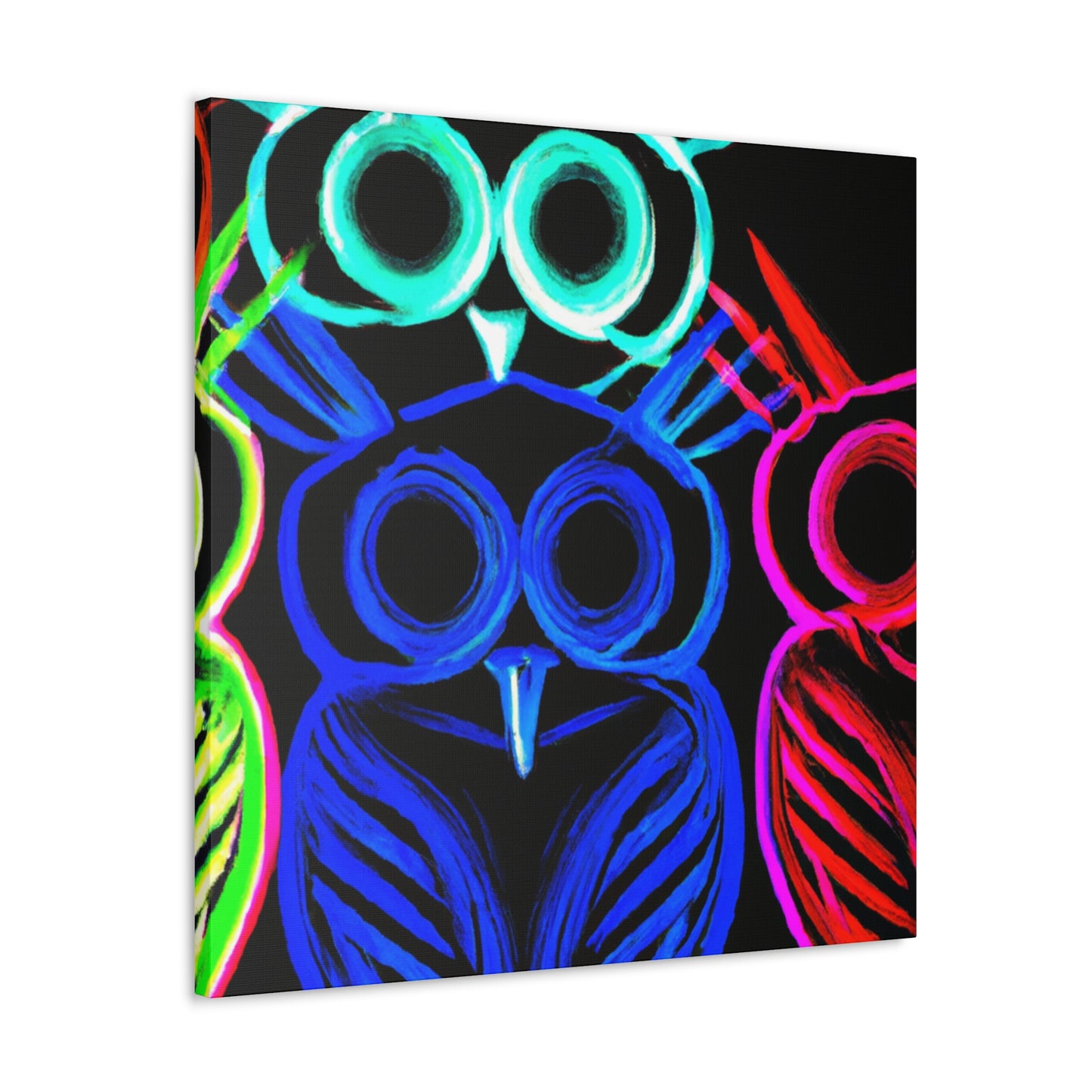 Neon Night Owls. NEON Owls Art Canvas
