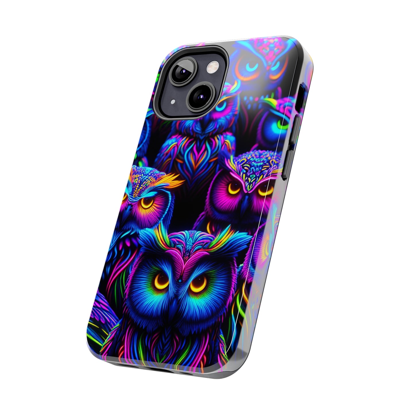 Neon Owl Congregation. NEON Owls Tough Phone Case