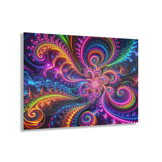 Quantum Prismatic Visions. Trippy infity Pattern 1/4" Glossy Acrylic Art