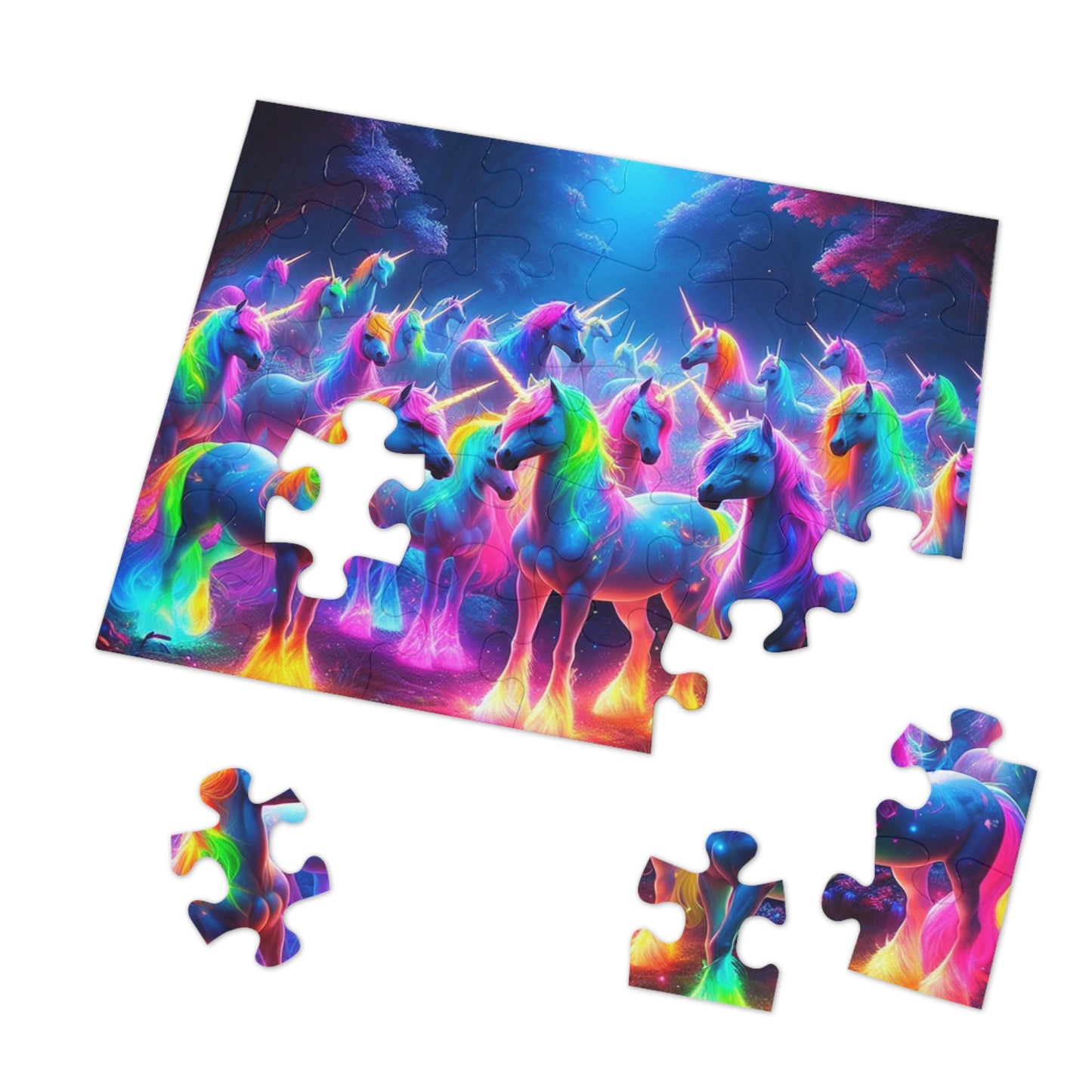 Neonu-Cluster - Neon Unicorns Puzzle 30, 110, 252, and 1000 Pieces