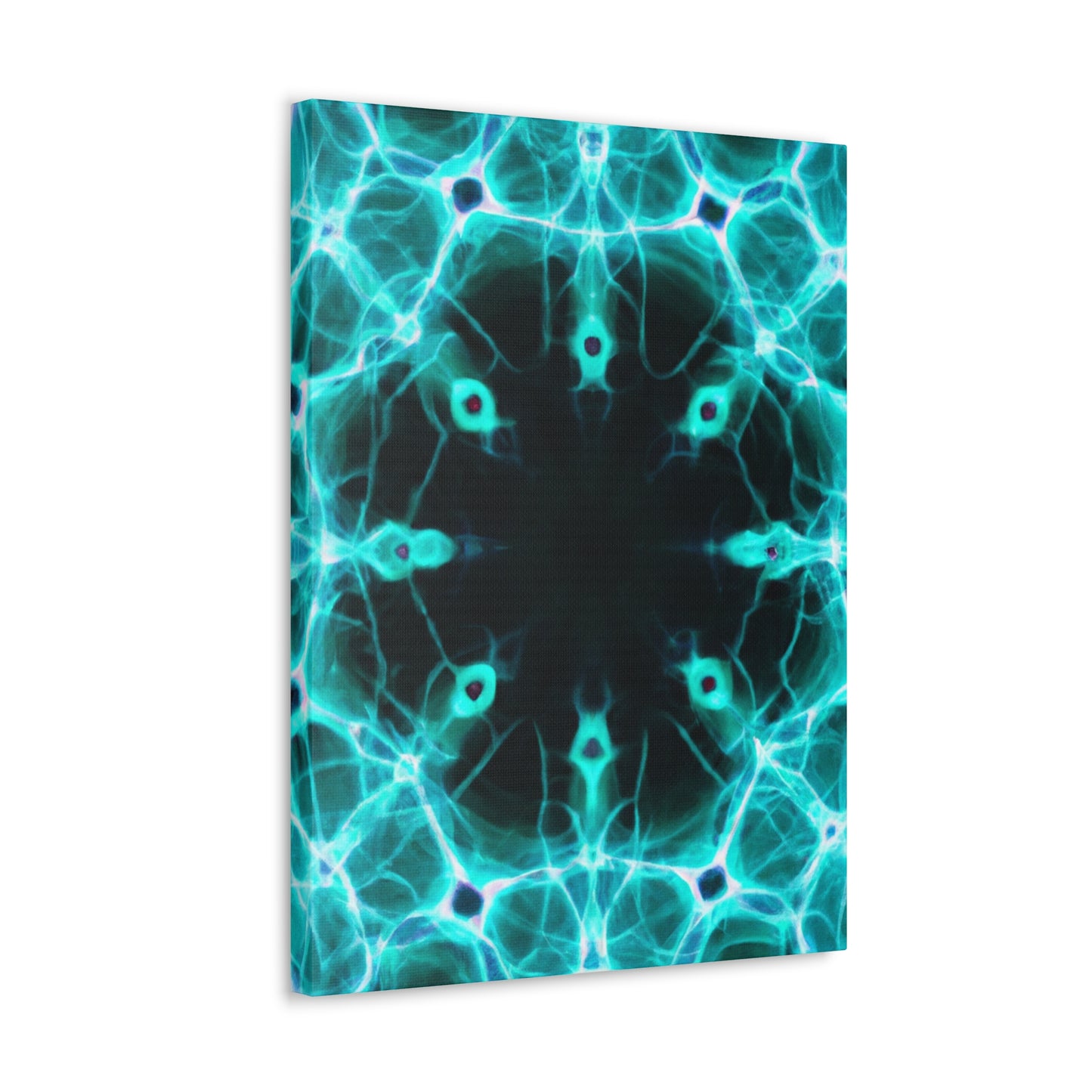 Vortexed Neon Nebula Splatter. Trippy Infinity Patterns Art Canvas
