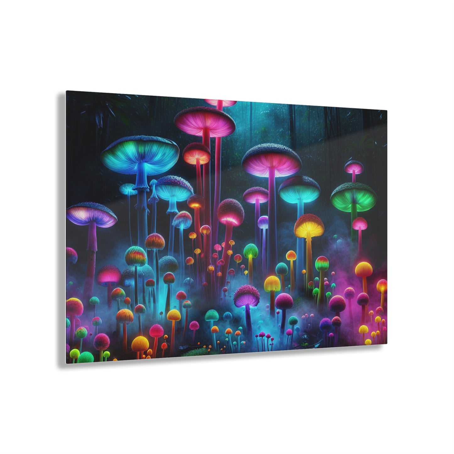Neon Fungal Fusion. Mushrooms 1/4" Glossy Acrylic Art
