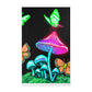 "Neon Flutter 'n Fungi" Butterflies & Mushrooms Area Rug