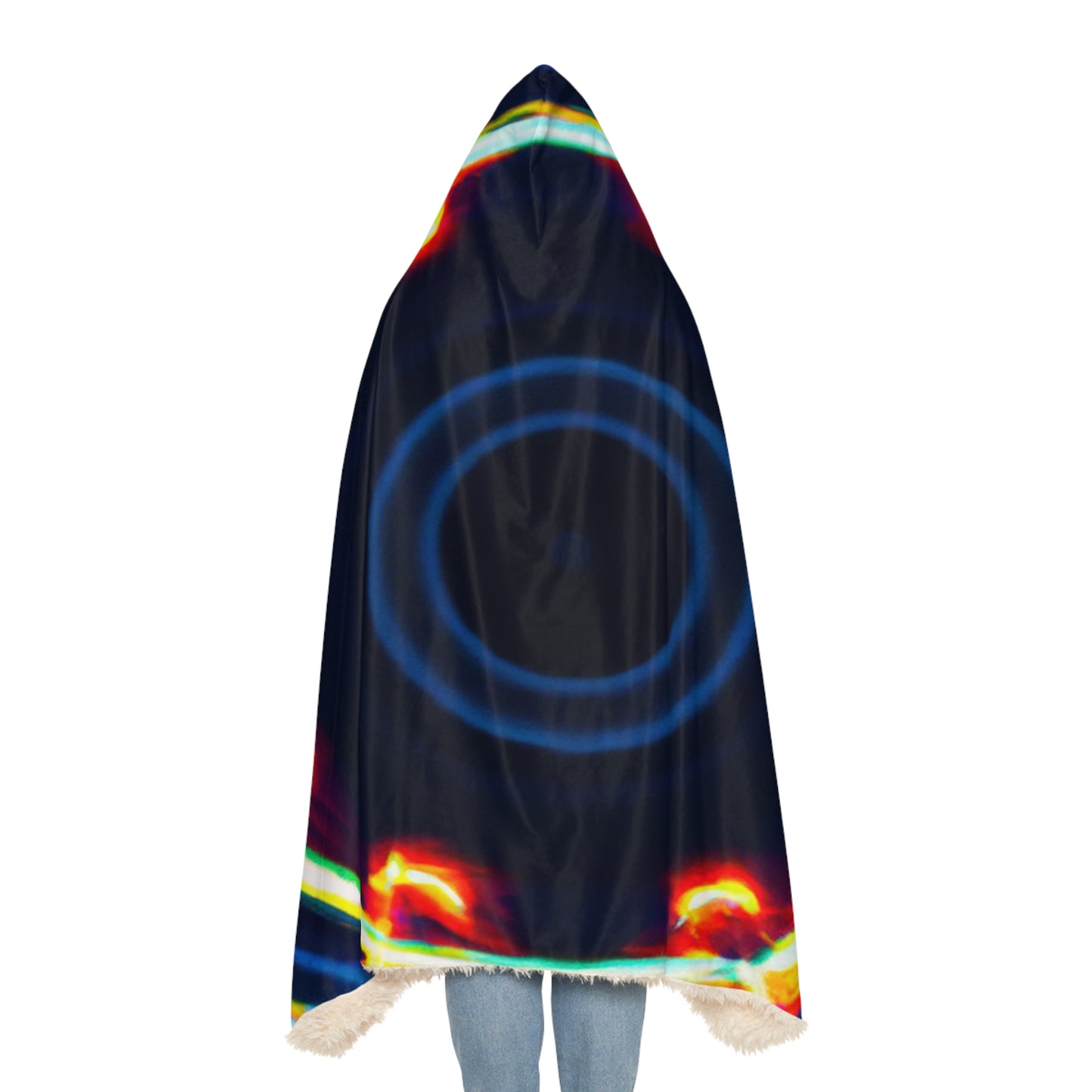 "Infinite Spectrum" - NEON Infinity Patterns Art Hooded Snuggle Blanket