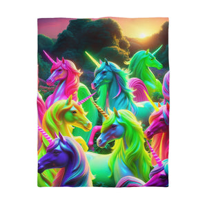 Alessandro di Vanetti - NEON Unicorns Microfiber Duvet Cover