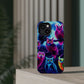 "Neon Splash of Owls" Neon Owls Premium Art Magsafe Magnet Tough IPhone 13 14 15 Pro Plus Max and Mini in Matte and Glossy Phone cases