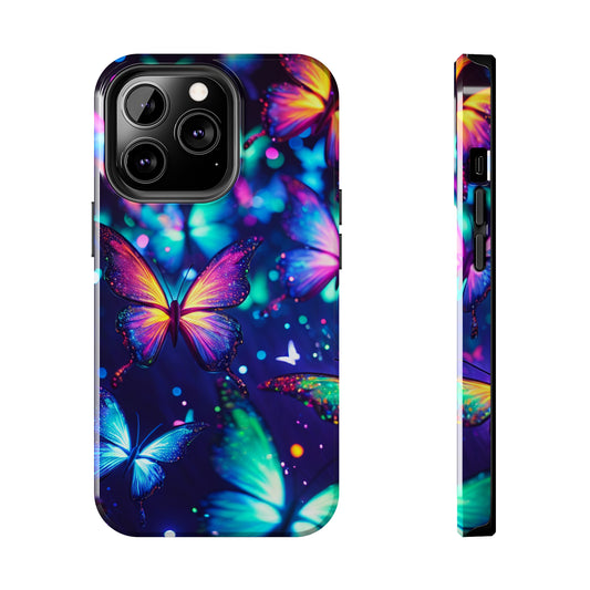 Neon Flutterings. NEON Butterflies Tough Phone Case Iphone 6 7 8 9 10 11 12 13 14 SE X XR XS Pro Max Mini Plus