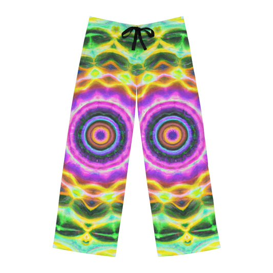 TDB Vivid Cosmic Chaos Circles. Trippy Infinity Patterns Mens Pajama Pants