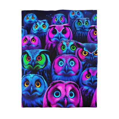 Gianni da Firenze - NEON Owls Microfiber Duvet Cover