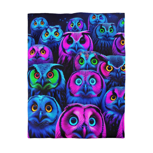 Gianni da Firenze - NEON Owls Microfiber Duvet Cover