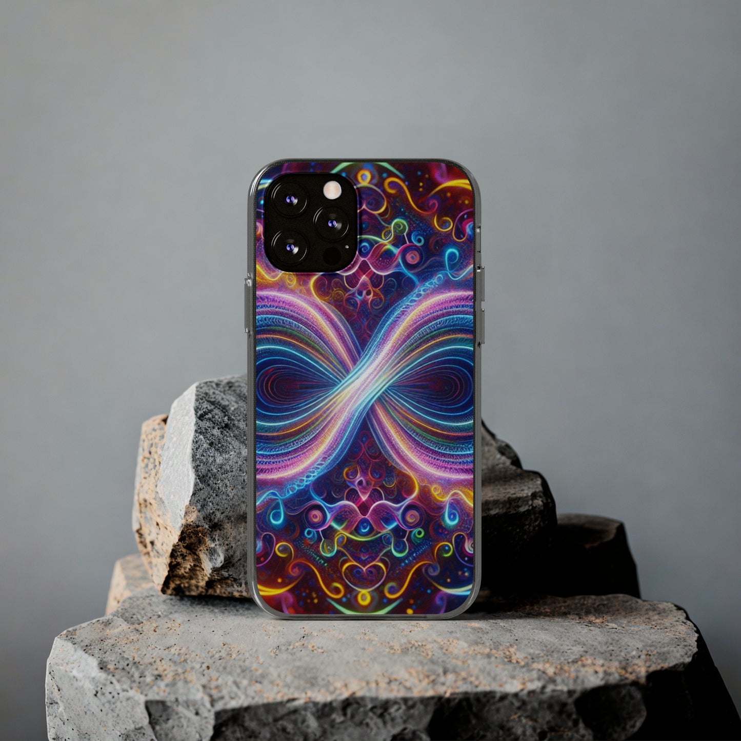 "Neon Infinity Bliss" Infinity Patterns Art Polycarbonate Phone Case