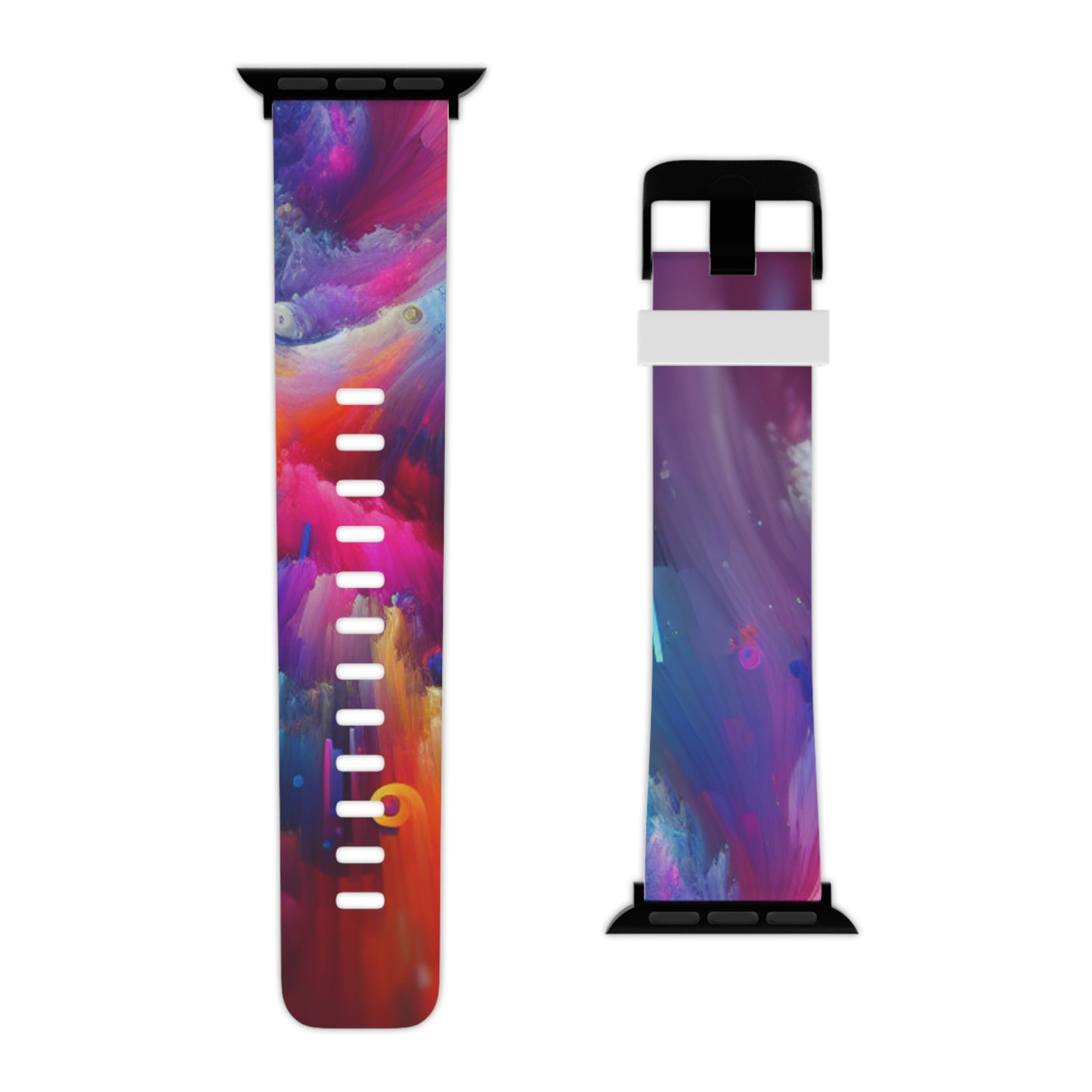 "Neon Digital Splatter" - Trippy Infinity Patterns Iwatch Band