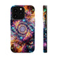 Cosmic Chromatic Mirage. Neon Trippy Infinity Patterns Premium Art Magsafe Magnet Tough IPhone 13 14 15 Pro Plus Max and Mini in Matte and Glossy Phone cases
