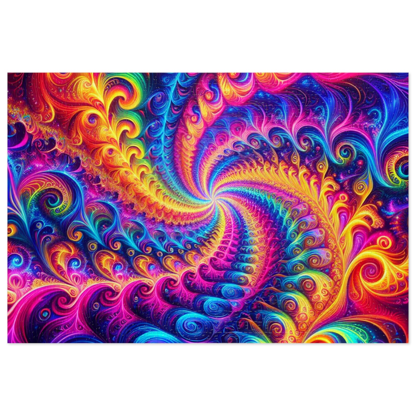 VibrantInfinityNeon. - Neon Trippy Infinity Patterns Puzzle 30, 110, 252, and 1000 Pieces