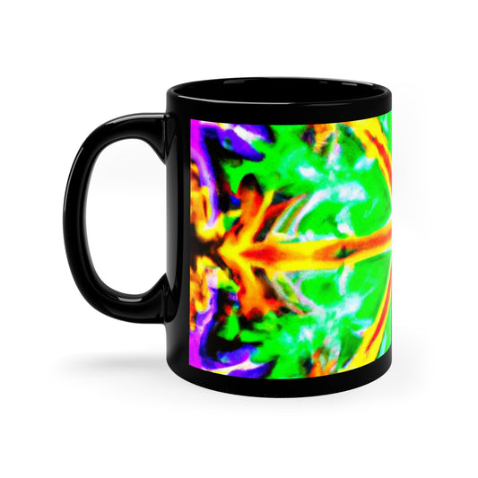 Vibrant Trippy Neon Infinity Illumination Trippy Infninty Patterns 11oz Black Mug