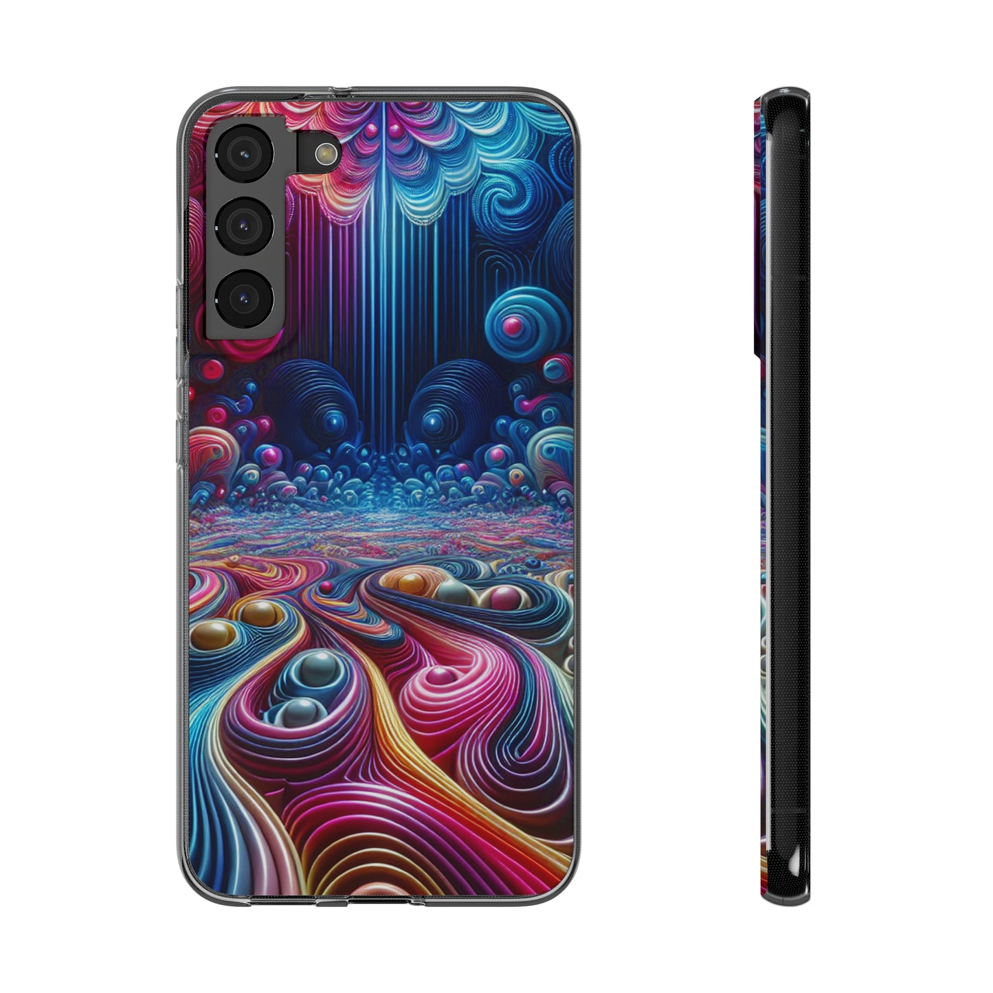 Mesmerizing Neon Infinity Infinity Patterns Art Polycarbonate Phone Case Samsung Galaxy s21 s22 Google Pixel 6 Iphone 11 12 13 14 Pro Max Mini Plus