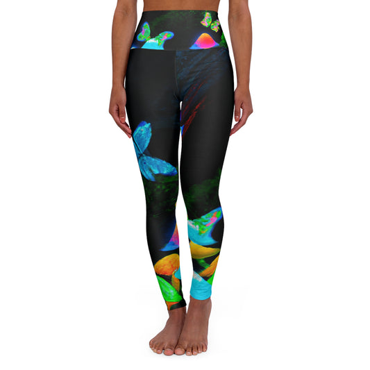 "Glowing Splendor" - Mushrooms & Butterflies Leggings