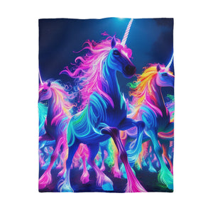 Gideon d'Lonac - NEON Unicorns Microfiber Duvet Cover