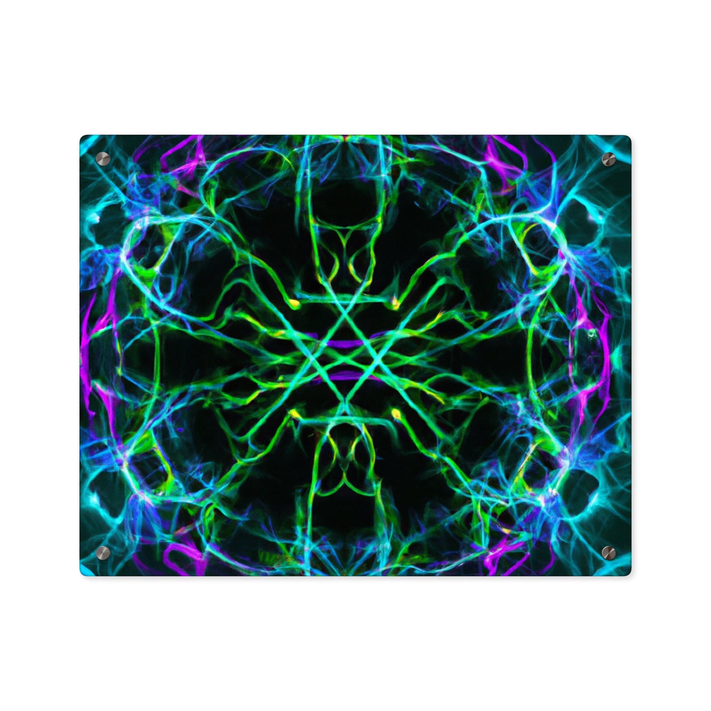 Neon Infinity Maze. Trippy Infinity Patterns Acrylic Art Panel