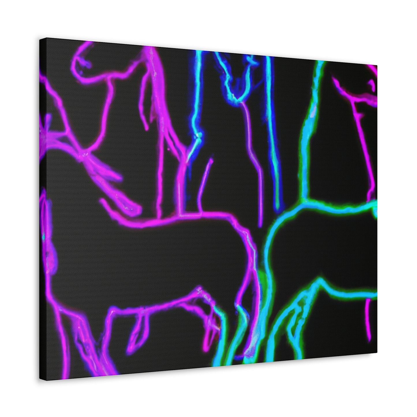 Vibrant Neon Unicornscape. NEON Unicorns Art Canvas