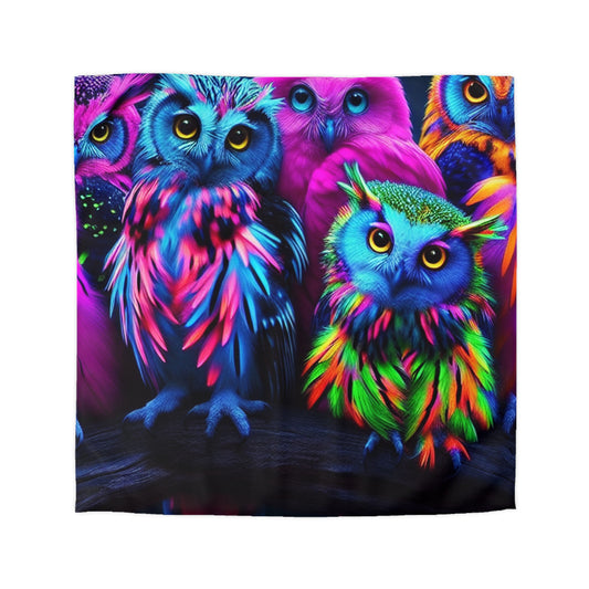 José da Rocha. - NEON Owls Microfiber Duvet Cover
