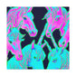 Neon Rainbow Herd NEON Unicorns Art Canvas