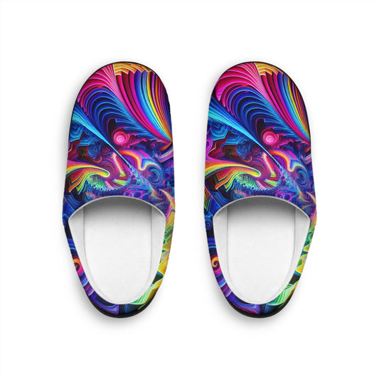 Neon Splat - Neon Butterflies Woman's Indoor Slippers