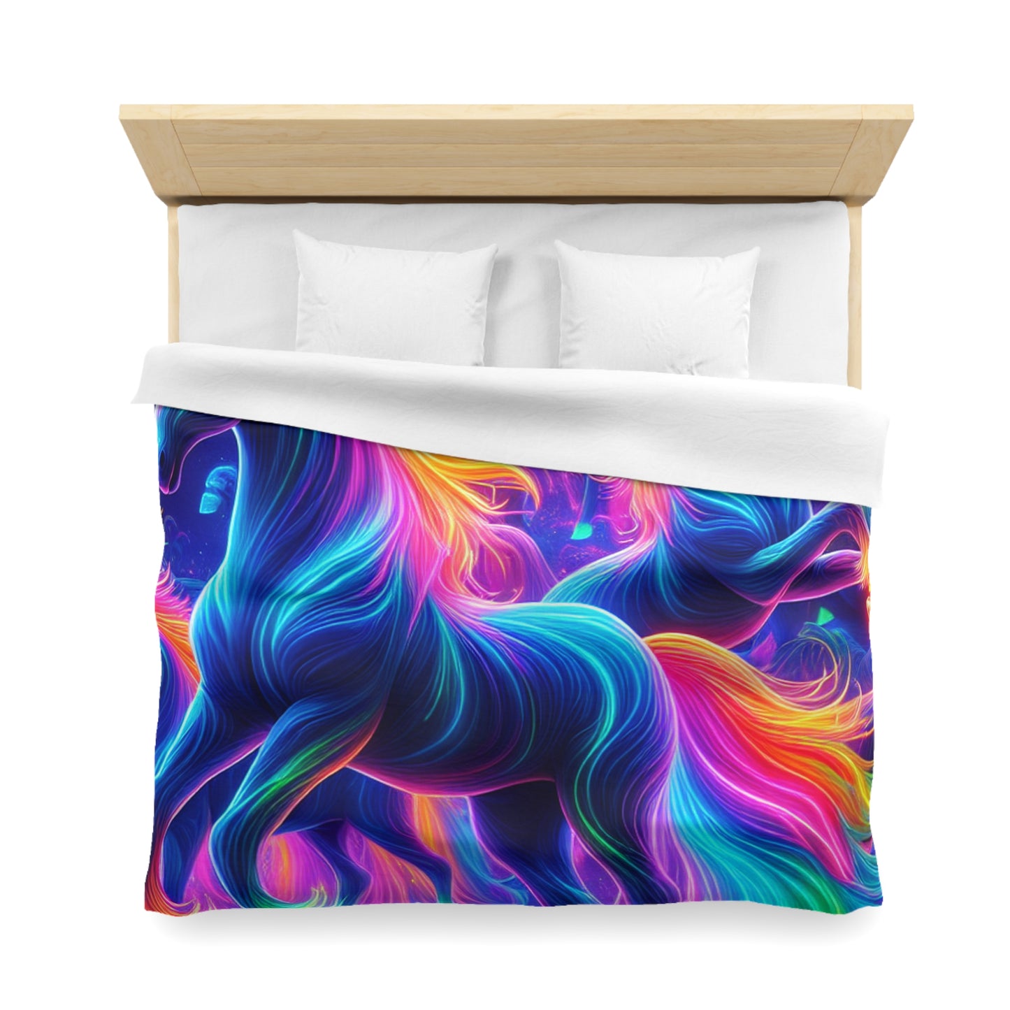 Mariano Filoteo - NEON Unicorns Microfiber Duvet Cover