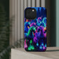 "Neon Fantasyland" Neon Unicorns Premium Art Magsafe Magnet Tough IPhone 13 14 15 Pro Plus Max and Mini in Matte and Glossy Phone cases