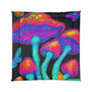 "Neon Luminescence" Butterflies & Mushrooms Comforter Blanket