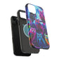 "Neon Splash of Owls" Neon Owls Premium Art Magsafe Magnet Tough IPhone 13 14 15 Pro Plus Max and Mini in Matte and Glossy Phone cases